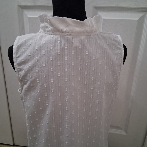 Crown & Ivy Swiss Dot Sleeveless Blouse     Size L - Picture 7 of 14